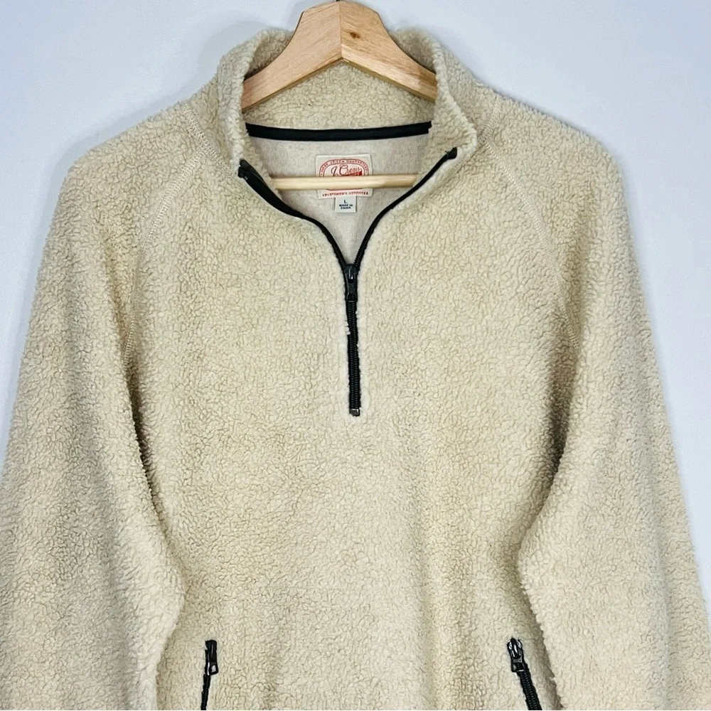 J. Crew Sherpa 1/4 Zip Pullover Sweater Large
